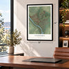 Catasauqua, Pennsylvania map, 18 x 24 inch print in a black frame in a home office