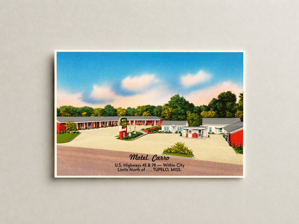 Tupelo, MS: Motel Carro, U.S. Highways 45 & 78 -- Within city limits north of... Tupelo