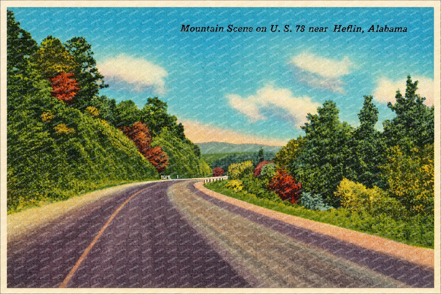 Heflin, AL: Mountain scene on U.S. 78 near Heflin
