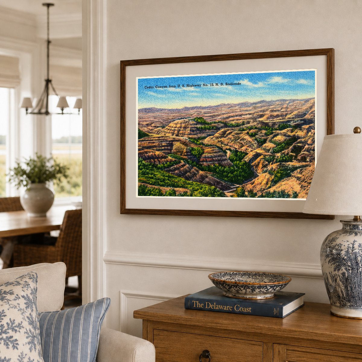 Cedar Canyon, ND: Cedar Canyon from U.S. Highway No. 10, N. D. Badlands