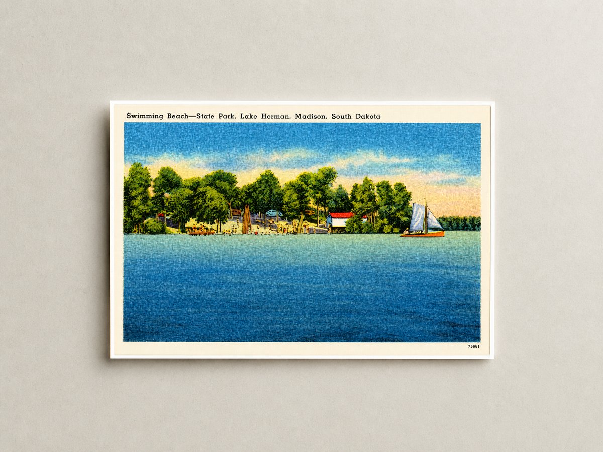 Madison, SD: Swimming beach -- State park, Lake Herman