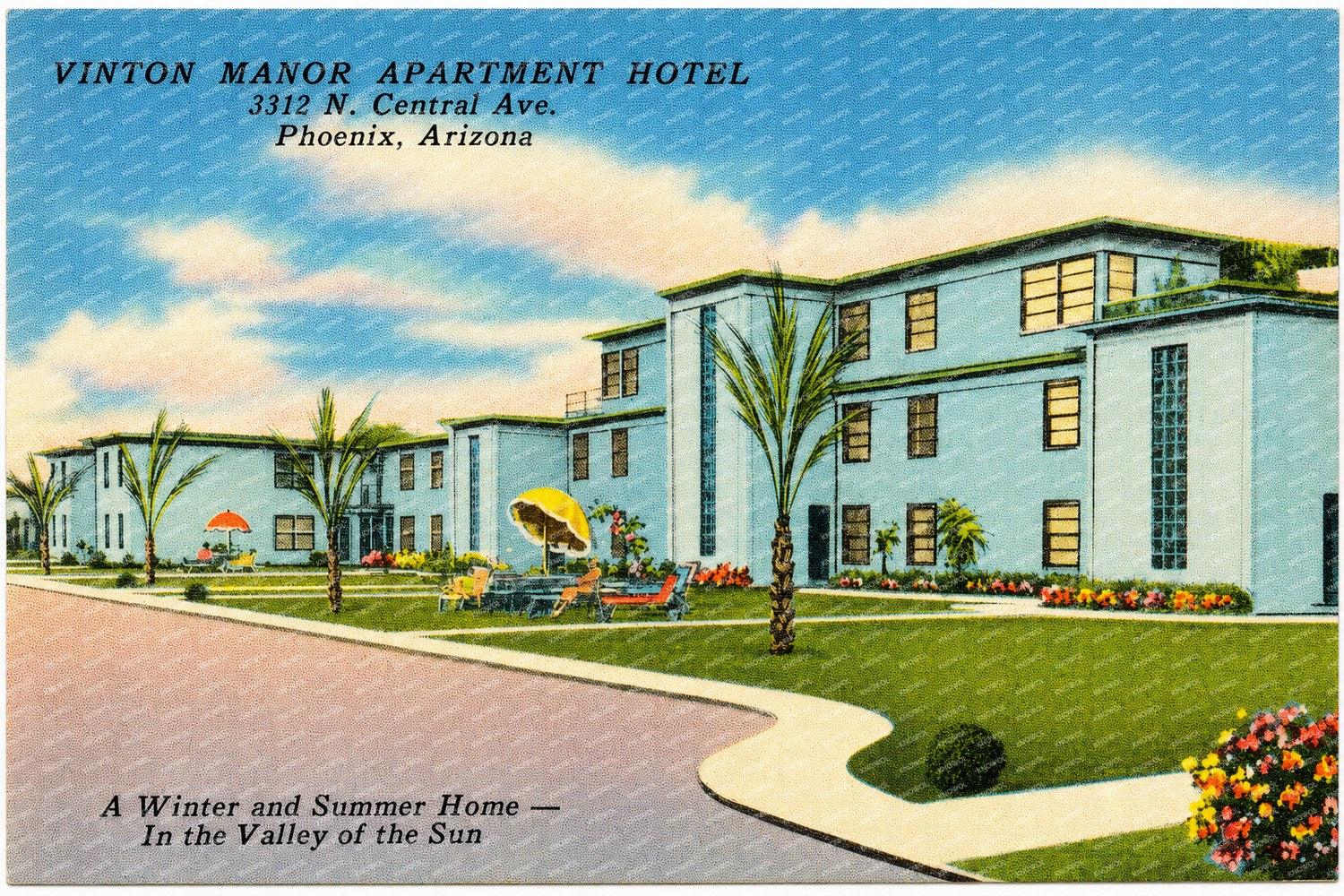 Phoenix, AZ: Vinton Manor Apartment Hotel, 3312 N. Central Ave., Phoenix, Arizona. A winter and summer home- in the valley of the sun
