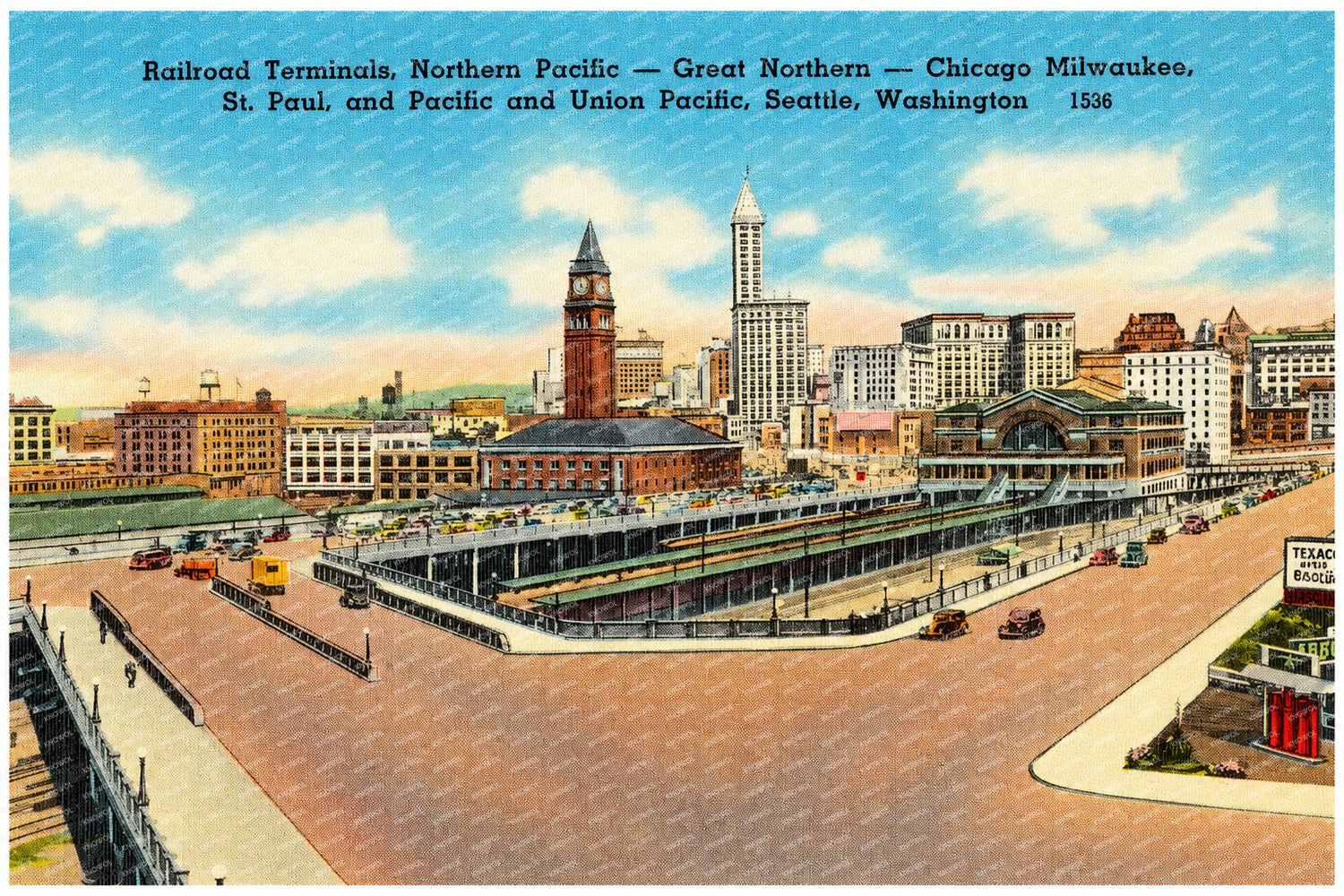 Seattle, WA: Railroad terminals Northern Pacific -- Great Northern -- Chicago Milwaukee, St. Paul, and Pacific and Union Pacific