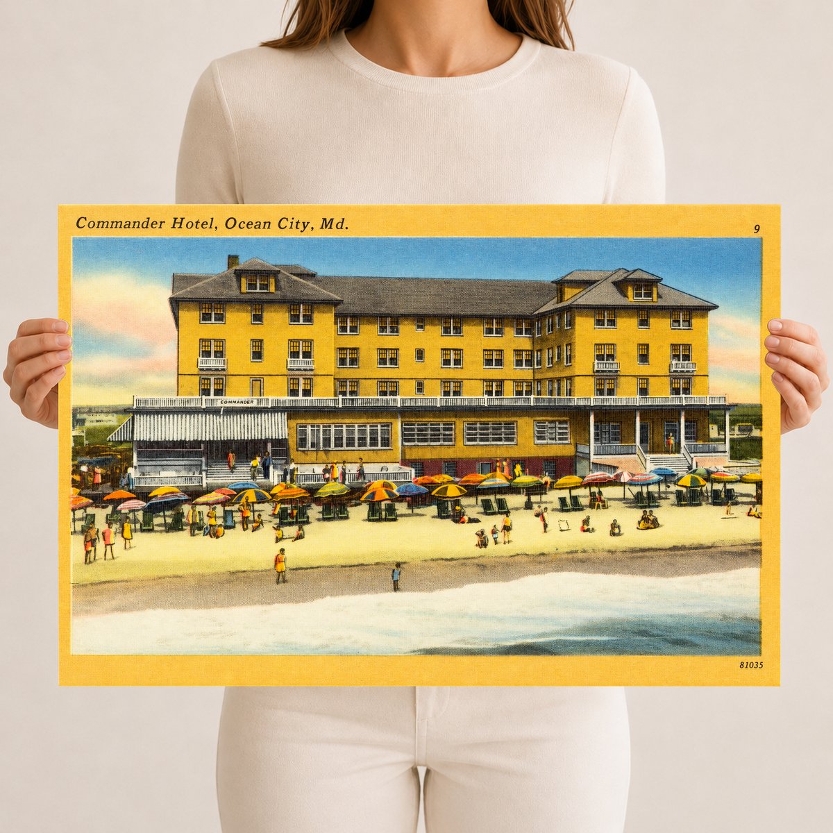 Commander Hotel, Ocean City, MD — Vintage Maryland Postcard