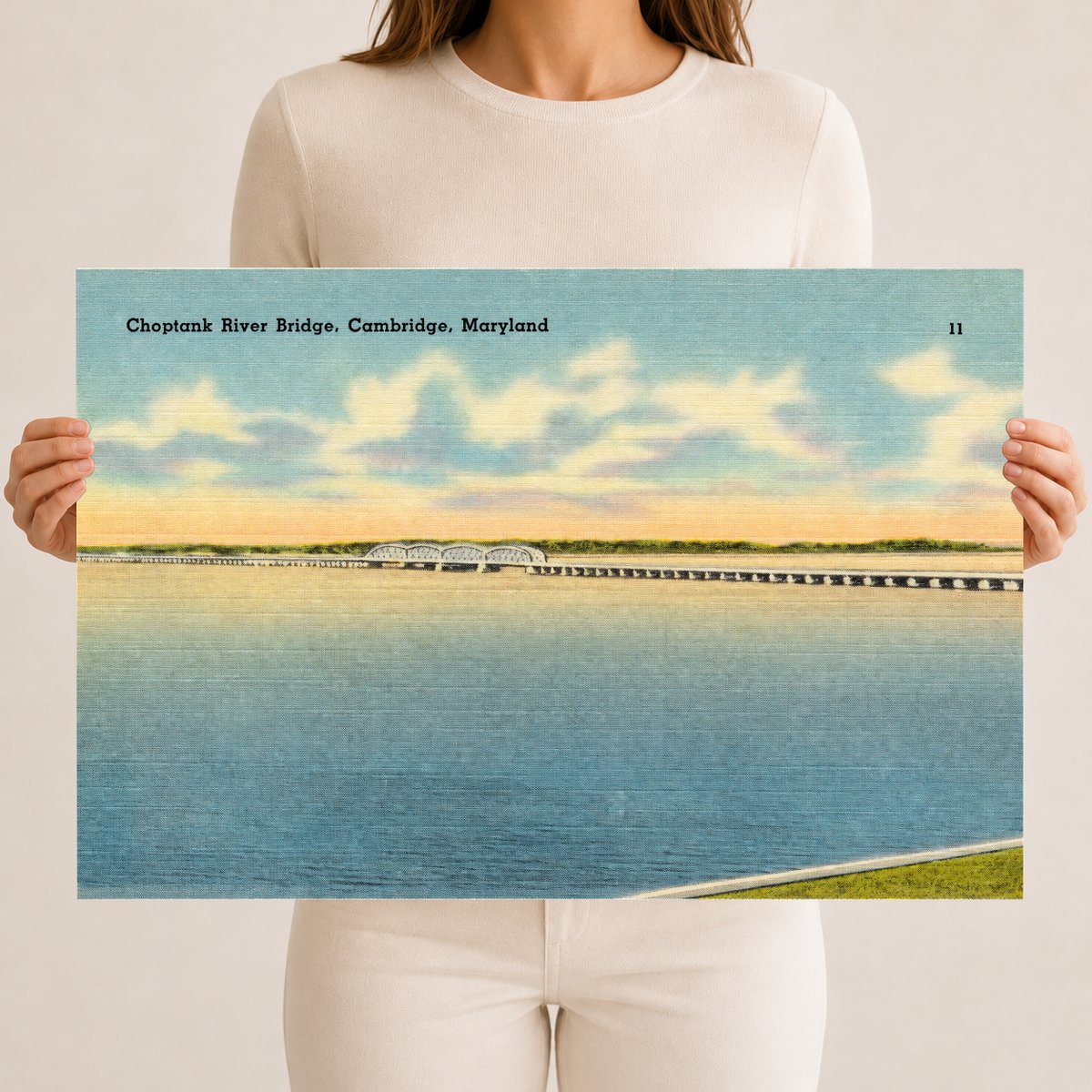 Choptank River Bridge, Cambridge, Maryland — Vintage Maryland Postcard