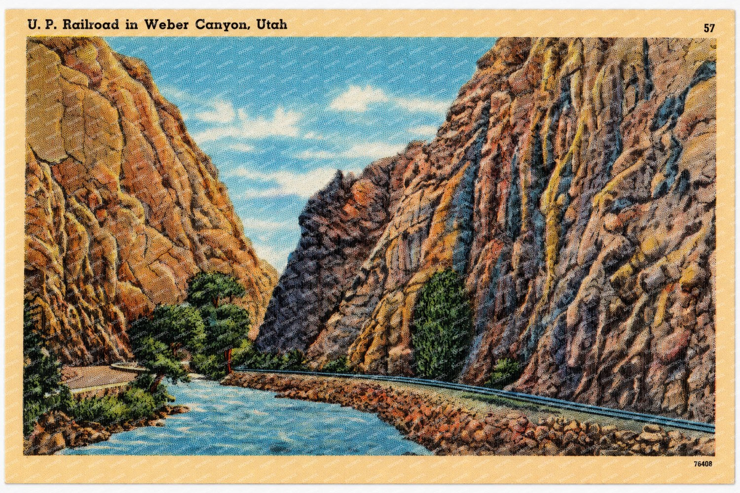 Weber Canyon, UT: U. P. Railroad in Weber Canyon
