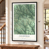 Clearfield, Butler County, Pennsylvania map, 24 x 36 inch print in a black frame by a staircase