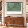 Attleboro, Massachusetts map, 24 x 36 inch print in a black frame above a dresser by a staircase