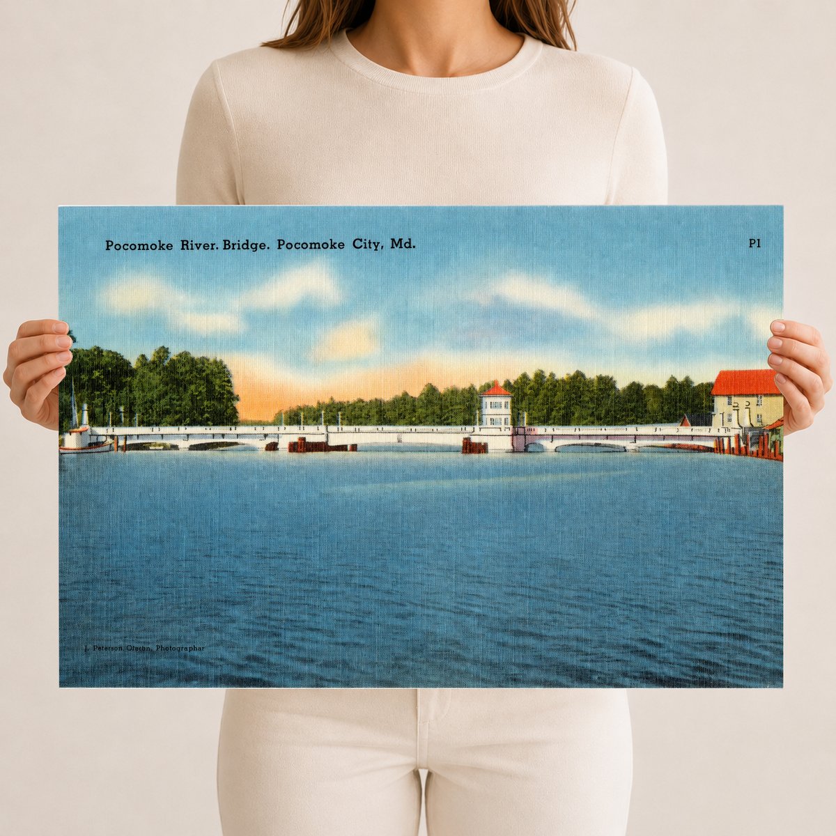 Pocomoke River Bridge, Pocomoke City, MD — Vintage Maryland Postcard
