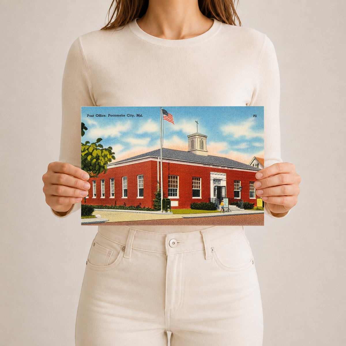 Post Office, Pocomoke City, MD — Vintage Maryland Postcard