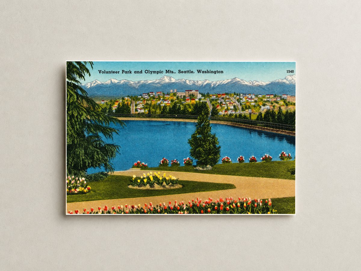 Seattle, WA: Volunteer Park and Olympic Mts.