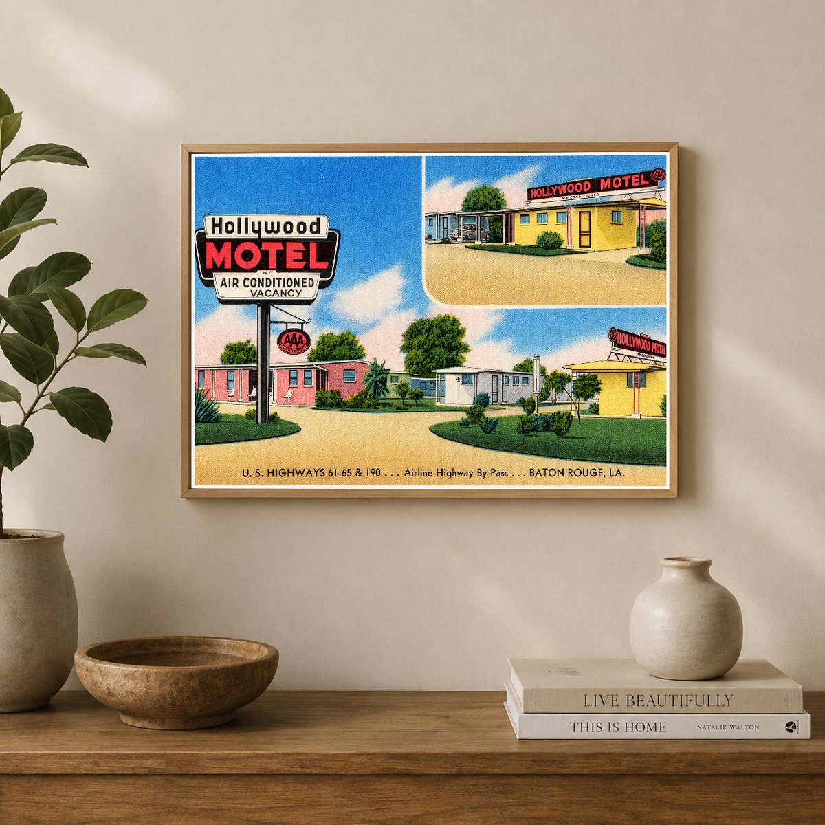 Baton Rouge, LA: Hollywood Motel, U. S. Highway 61-65 & 190... Airline Highway By-Pass... Baton Rouge