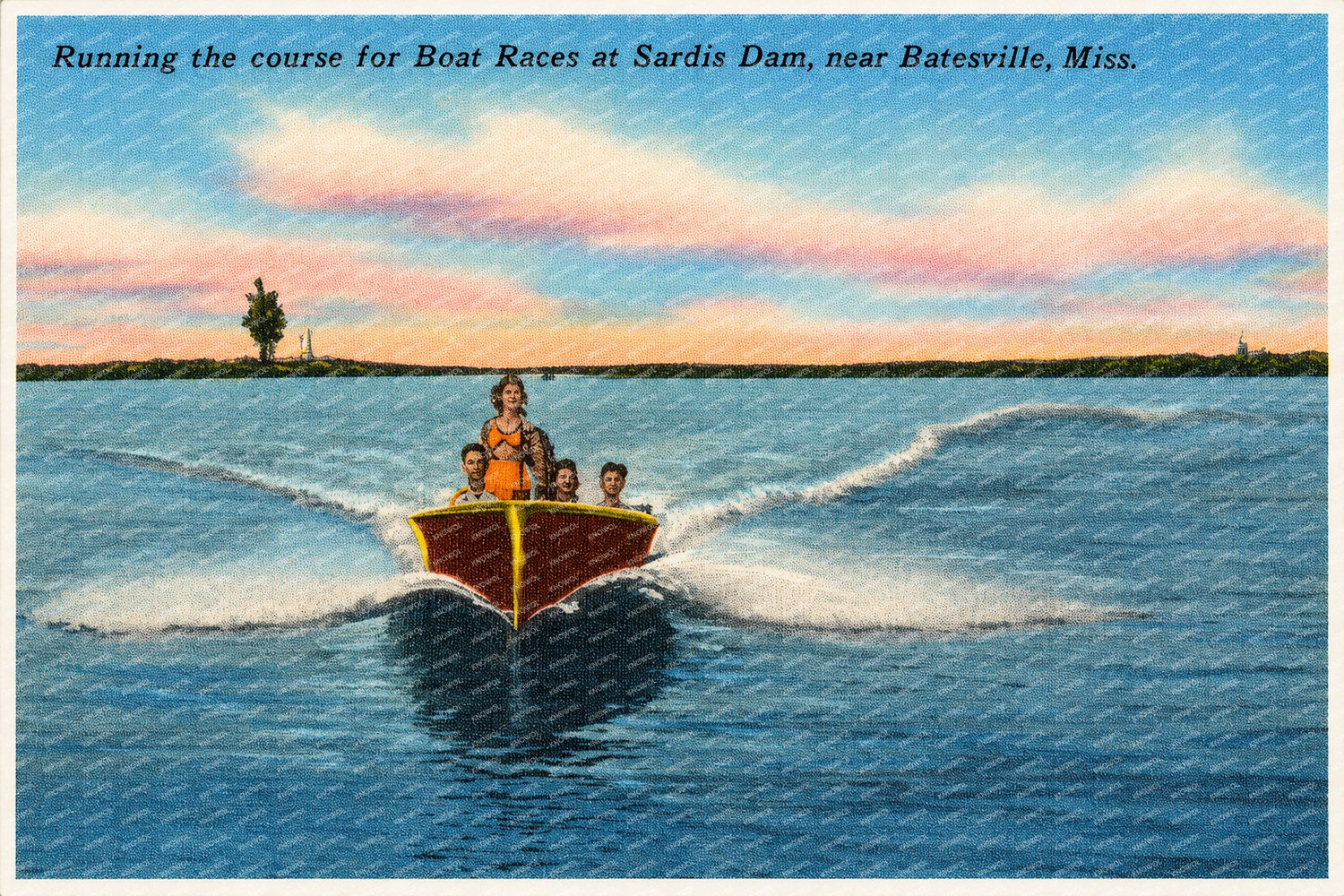 Sardis Lake, MS: Running the course for the boat races at Sardis Dam, near Batesville