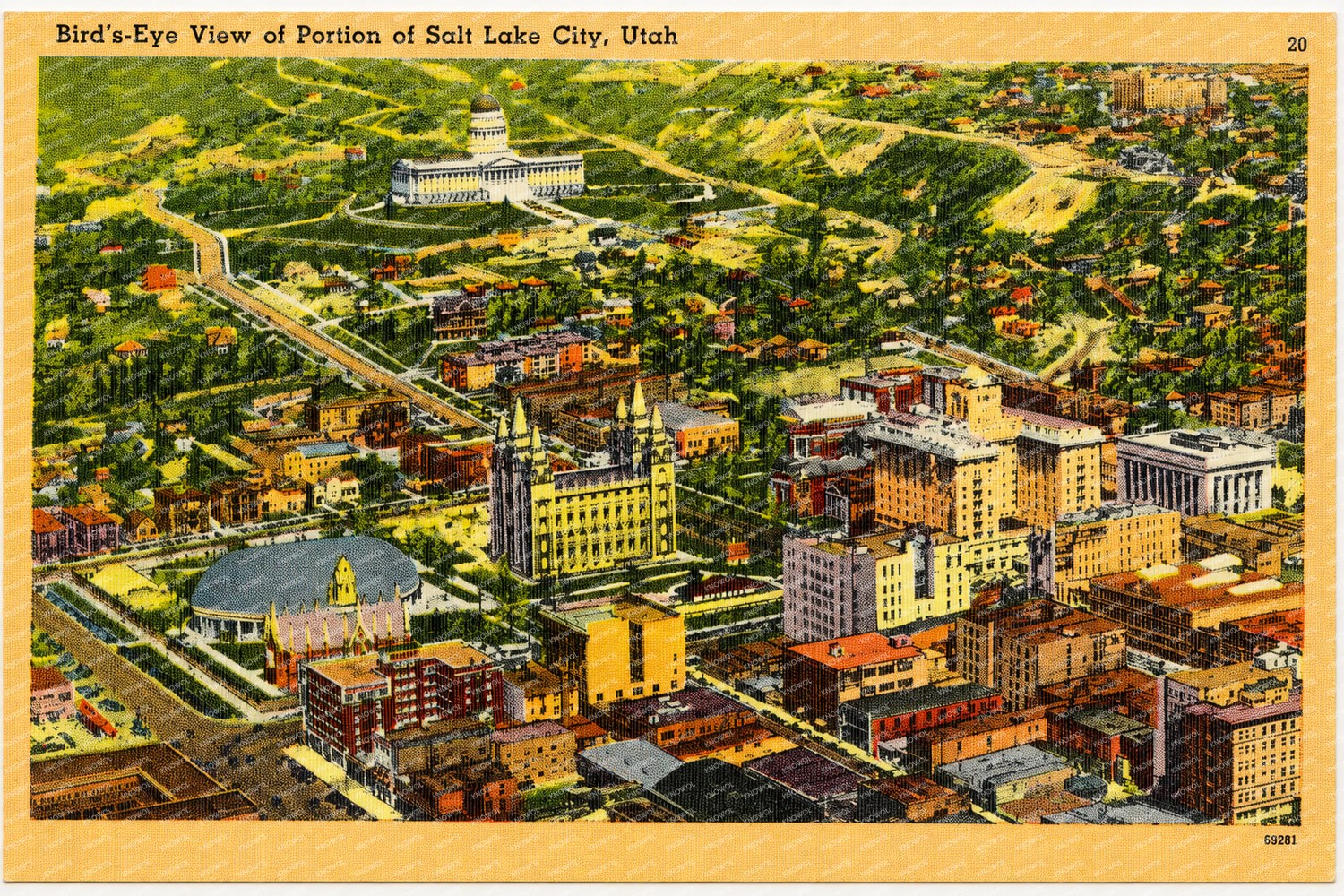 Salt Lake City, UT: Bird's-eye view of portion of Salt Lake City