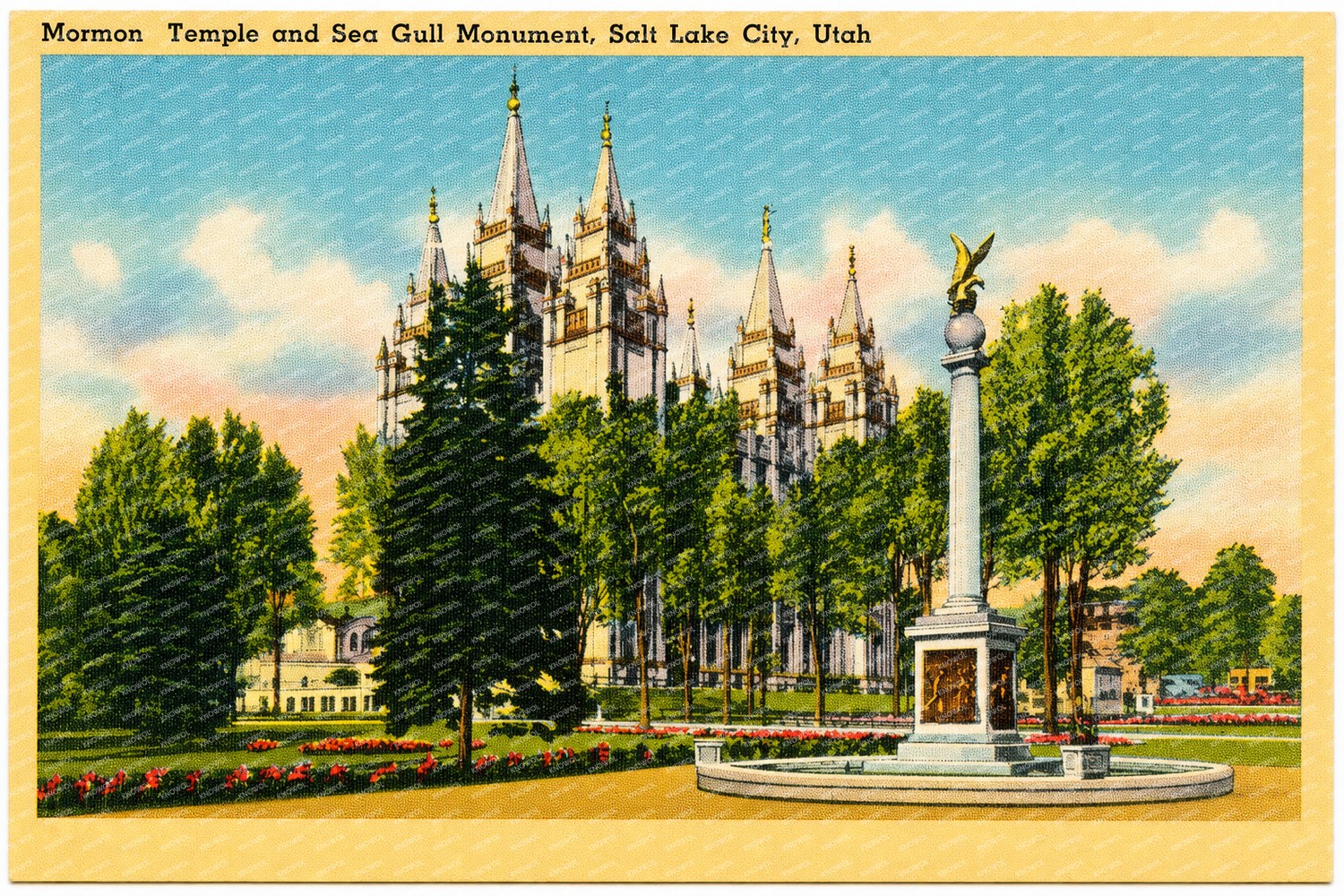 Salt Lake City, UT: Mormon Temple and Sea Gull Monument