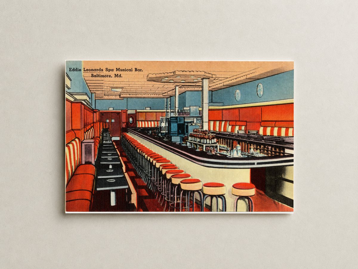 Eddie Leonards Spa Musical Bar, Baltimore, MD — Vintage Maryland Postcard