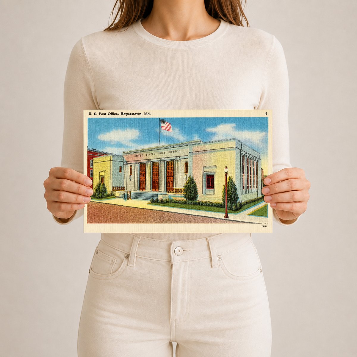 U. S. Post Office, Hagerstown, MD — Vintage Maryland Postcard