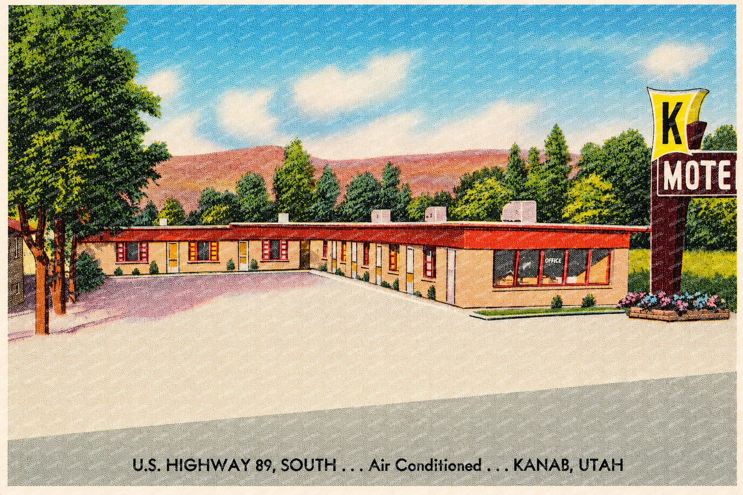 Kanab, UT: K Motel, U.S. Highway 89, south... Air conditioned... Kanab