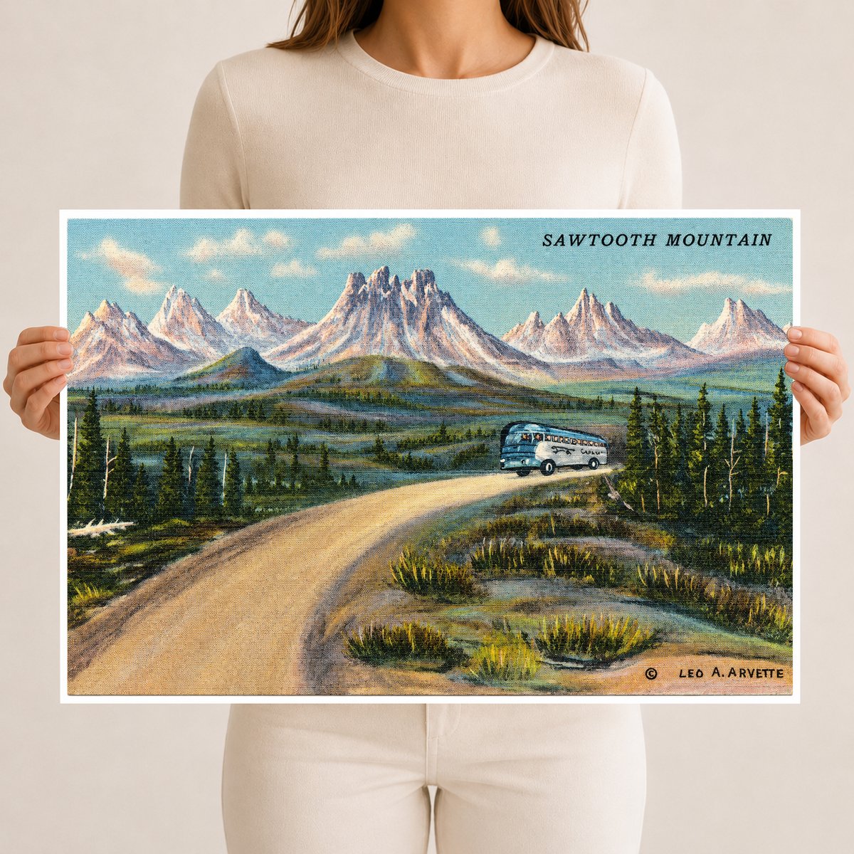 Baton Rouge, LA: Sawtooth Mountain. oil painting by Leo A. Arvette