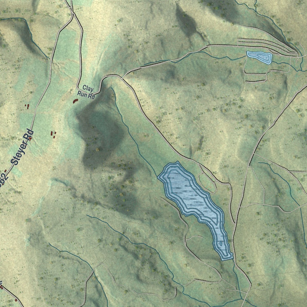 Close-up of the map of Stewart, Pennsylvania print showing street and building detail