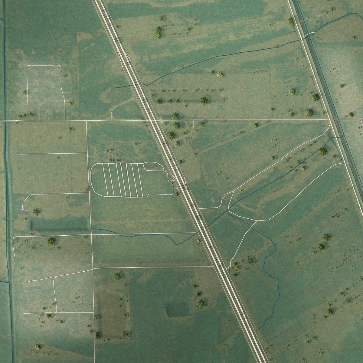 Close-up of the map of Clarkedale, Arkansas print showing street and building detail