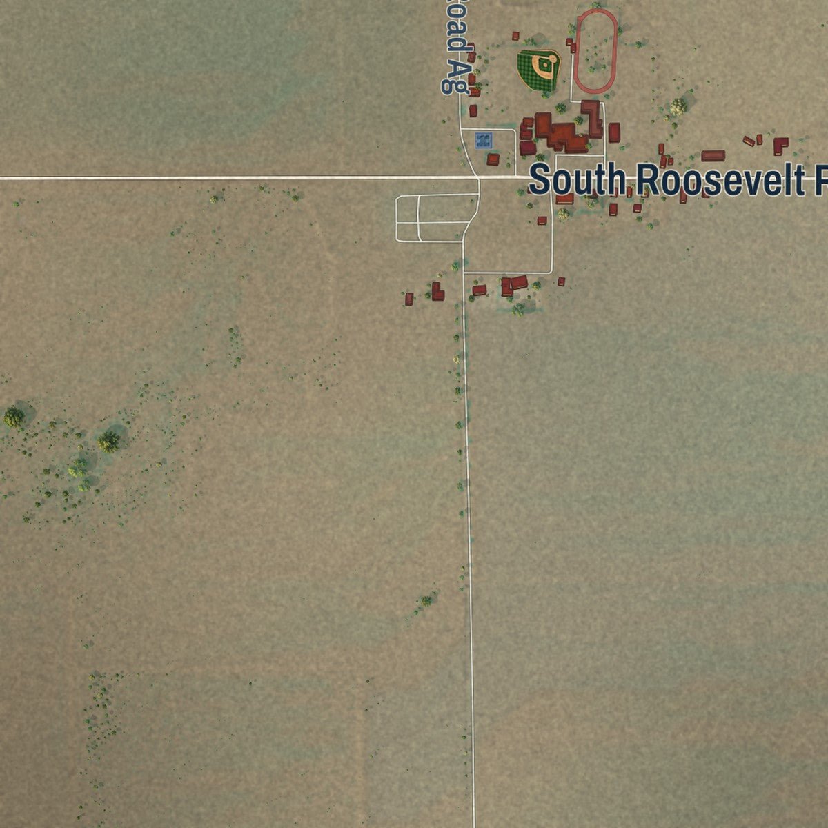 Close-up of the map of Floyd, New Mexico print showing street and building detail