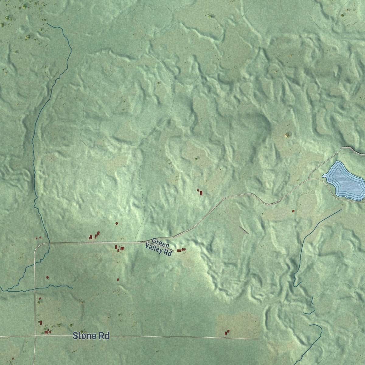 Close-up of the map of Summit, Langlade County, Wisconsin print showing street and building detail
