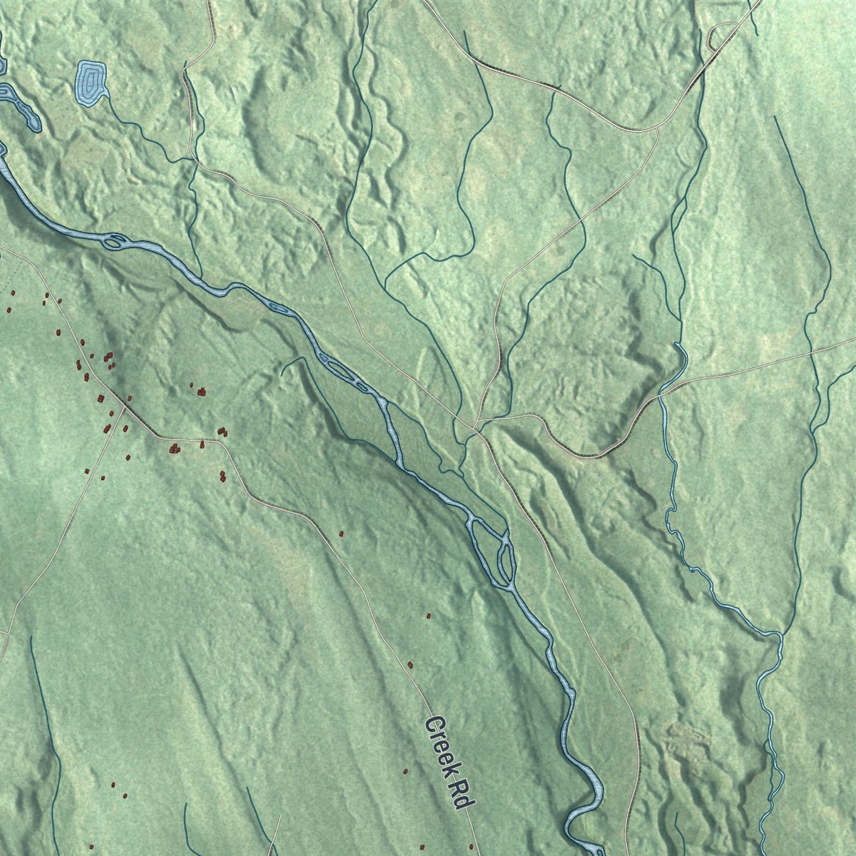 Close-up of the map of Annsville, New York print showing street and building detail