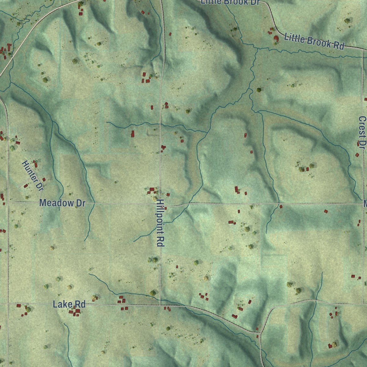 Close-up of the map of Washington, Sauk County, Wisconsin print showing street and building detail