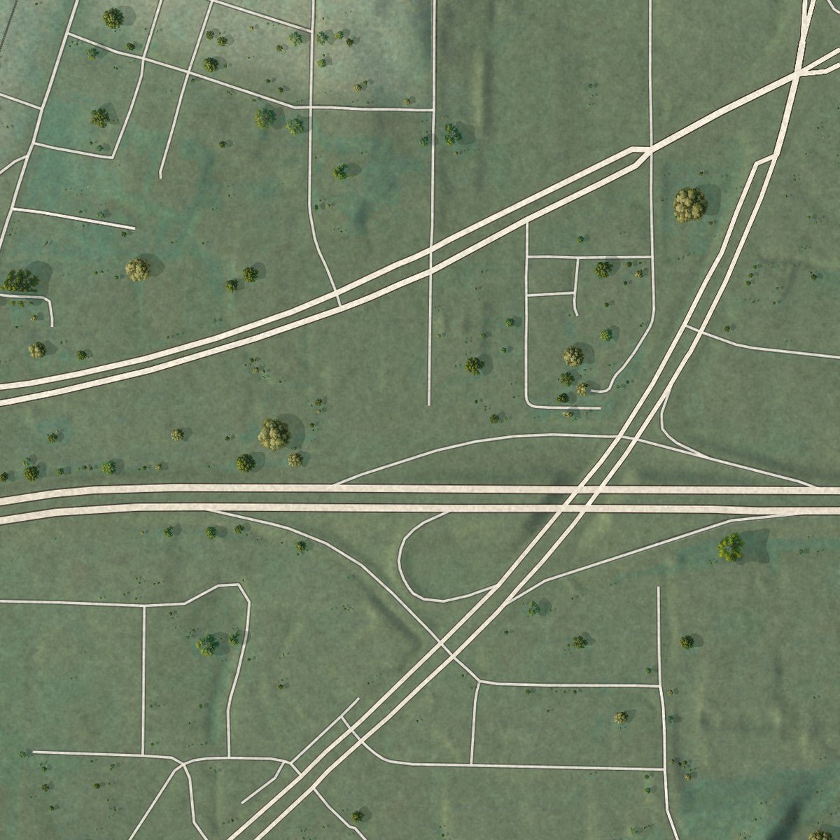 Close-up of the map of Hobson City, Alabama print showing street and building detail