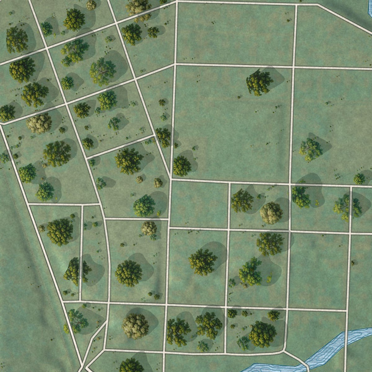 Close-up of the map of Gaastra, Michigan print showing street and building detail