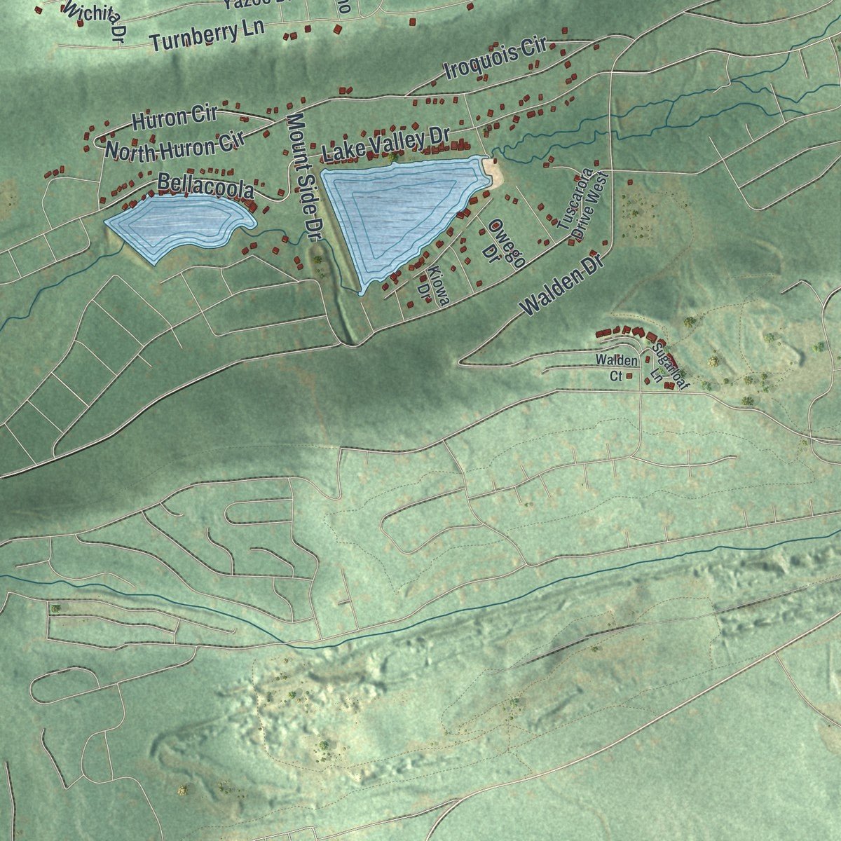Close-up of the map of Black Creek, Pennsylvania print showing street and building detail