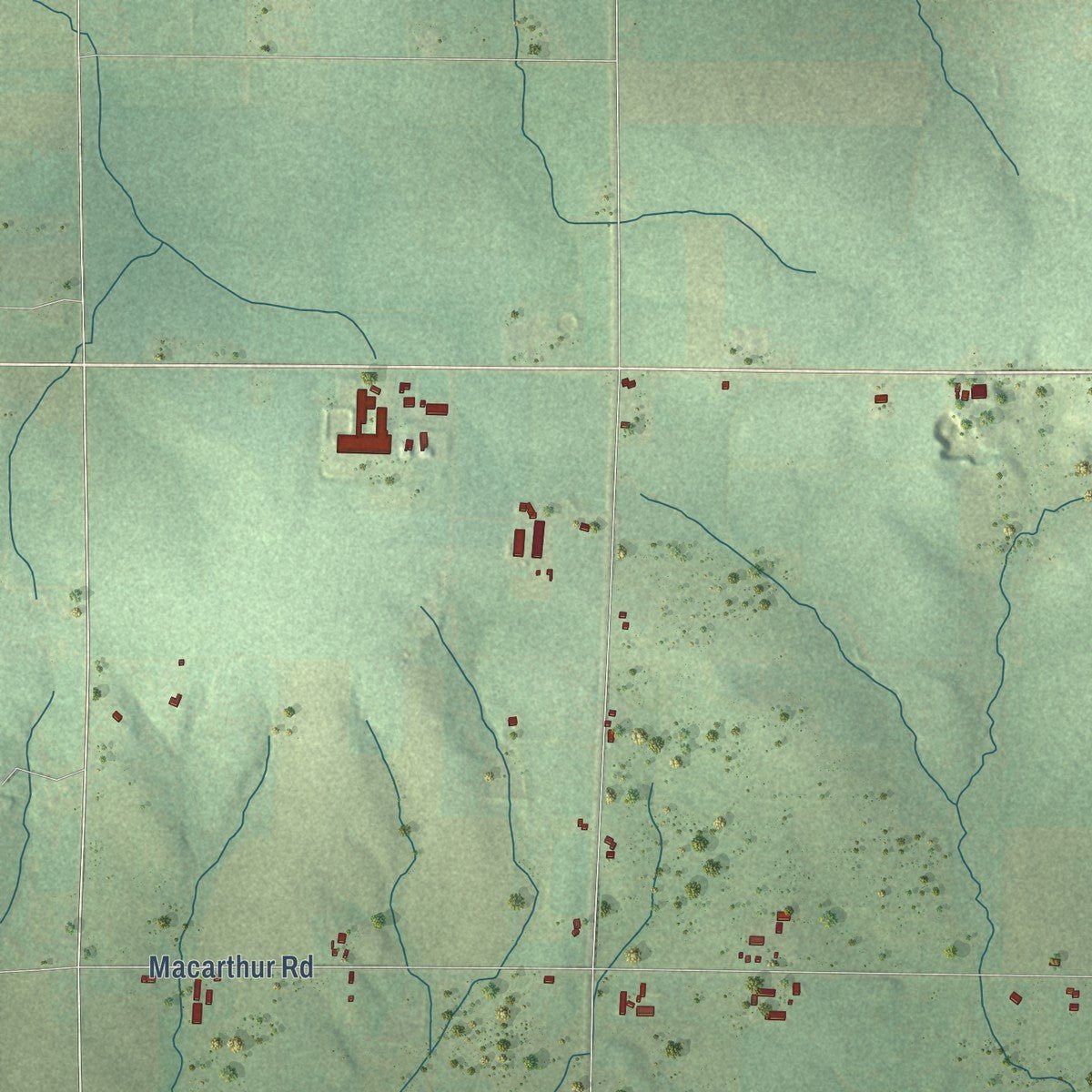 Close-up of the map of Rock, Wood County, Wisconsin print showing street and building detail