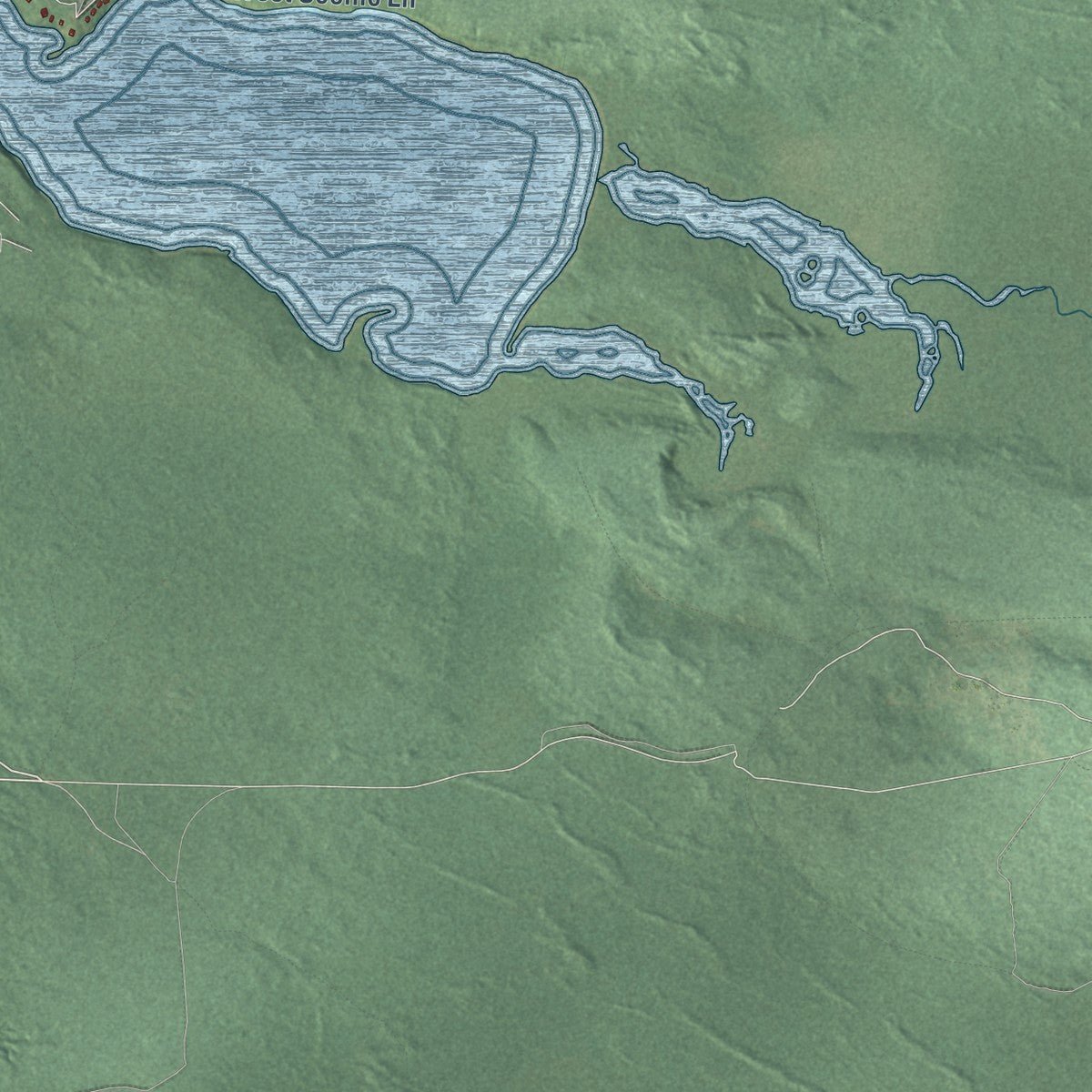 Close-up of the map of Hulbert, Michigan print showing street and building detail