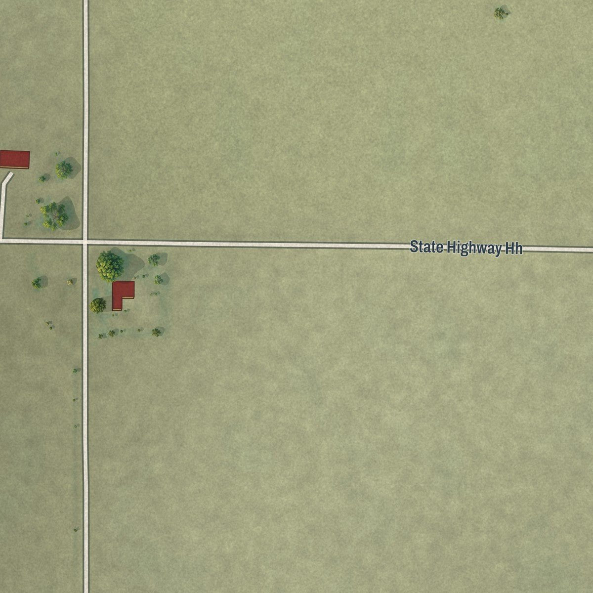 Close-up of the map of Baker, Missouri print showing street and building detail