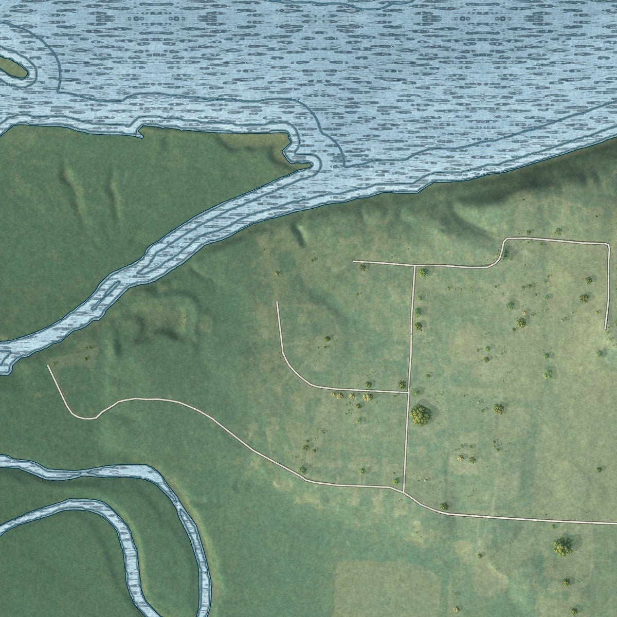 Close-up of the map of Central City, Arkansas print showing street and building detail