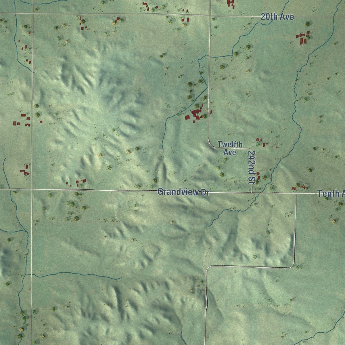 Close-up of the map of Sigel, Chippewa County, Wisconsin print showing street and building detail