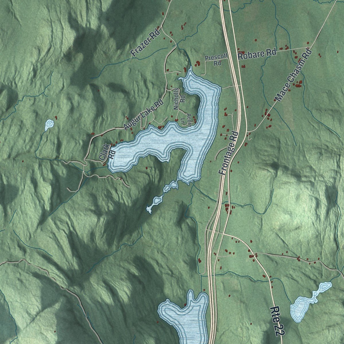 Close-up of the map of Chesterfield, New York print showing street and building detail