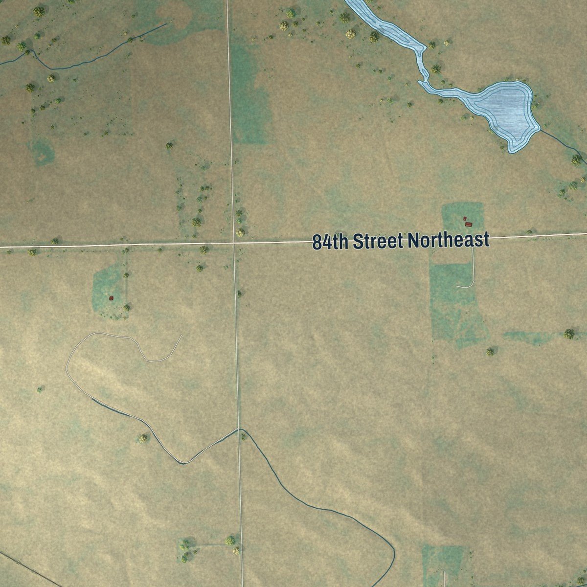 Close-up of the map of Loma, North Dakota print showing street and building detail