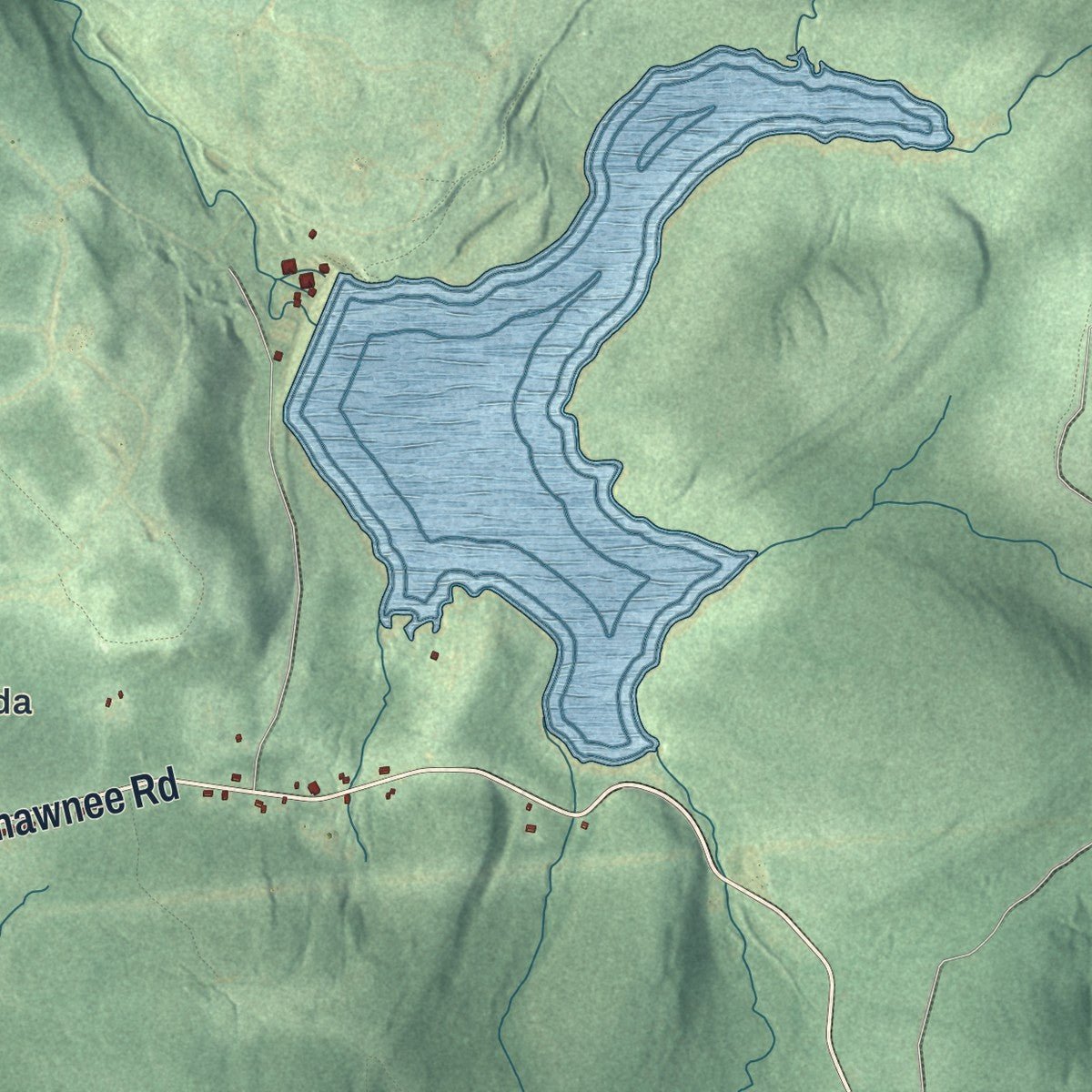 Close-up of the map of Summerhill, Cambria County, Pennsylvania print showing street and building detail