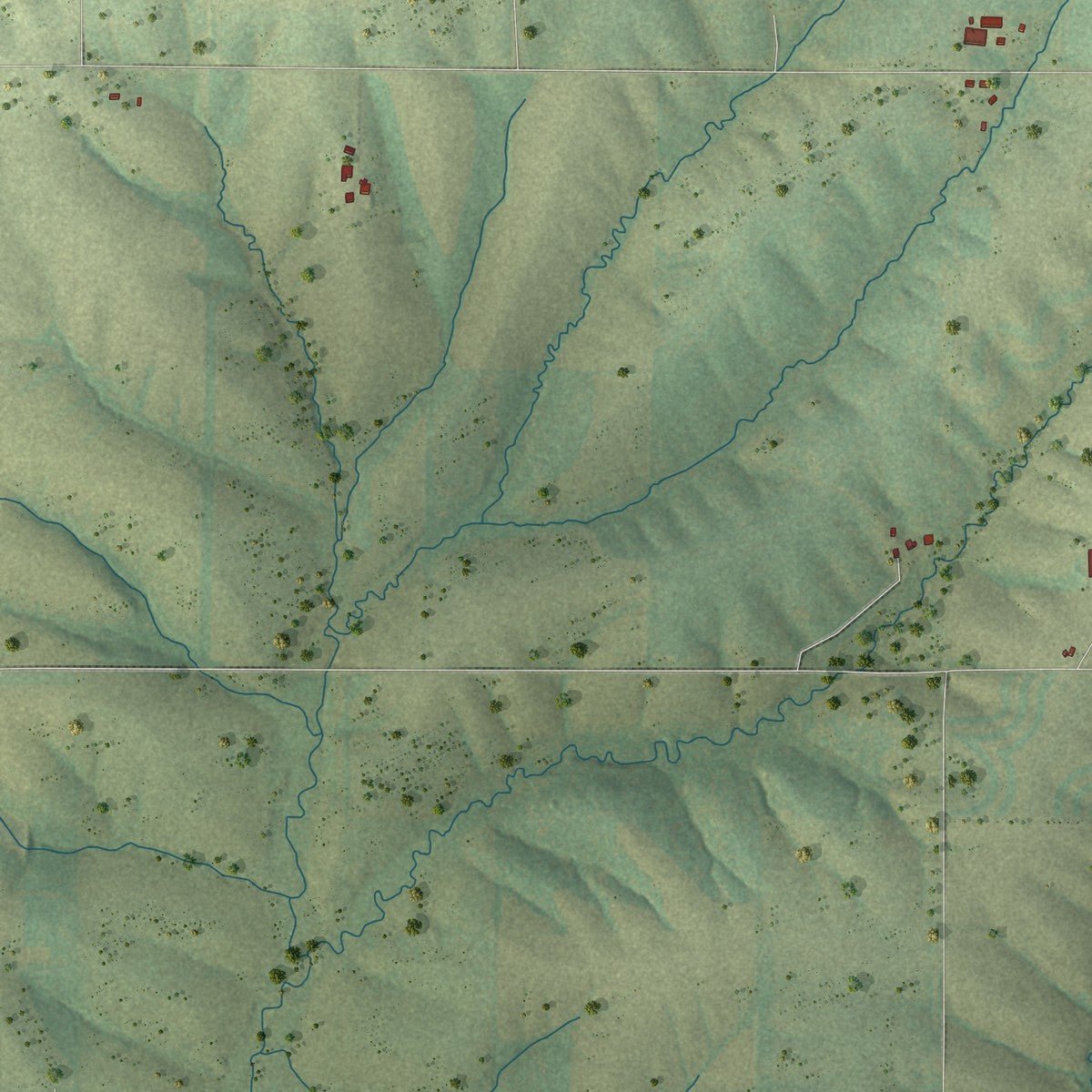 Close-up of the map of the Town of Seymour, Lafayette County, Wisconsin print showing street and building detail