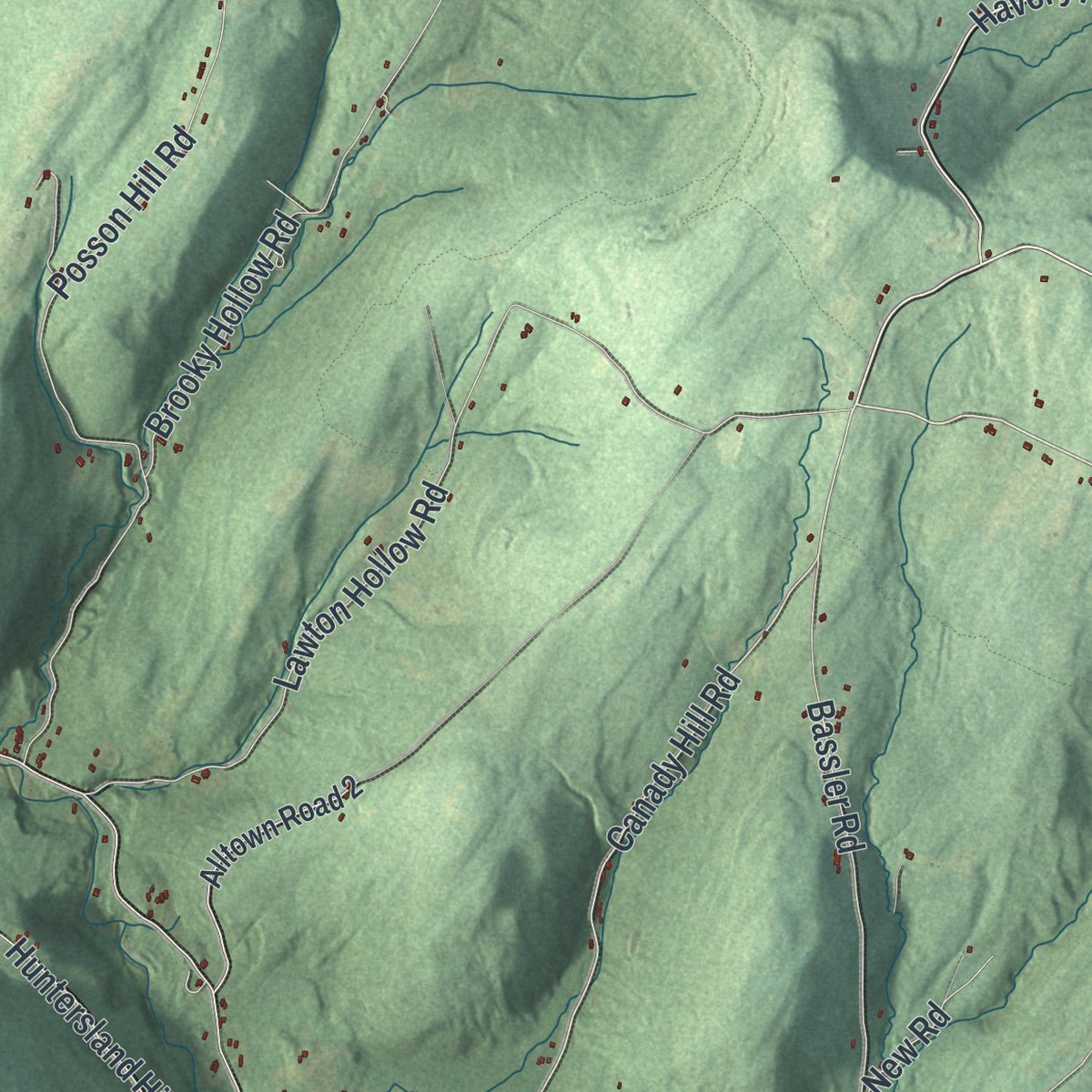 Close-up of the map of Middleburgh, New York print showing street and building detail