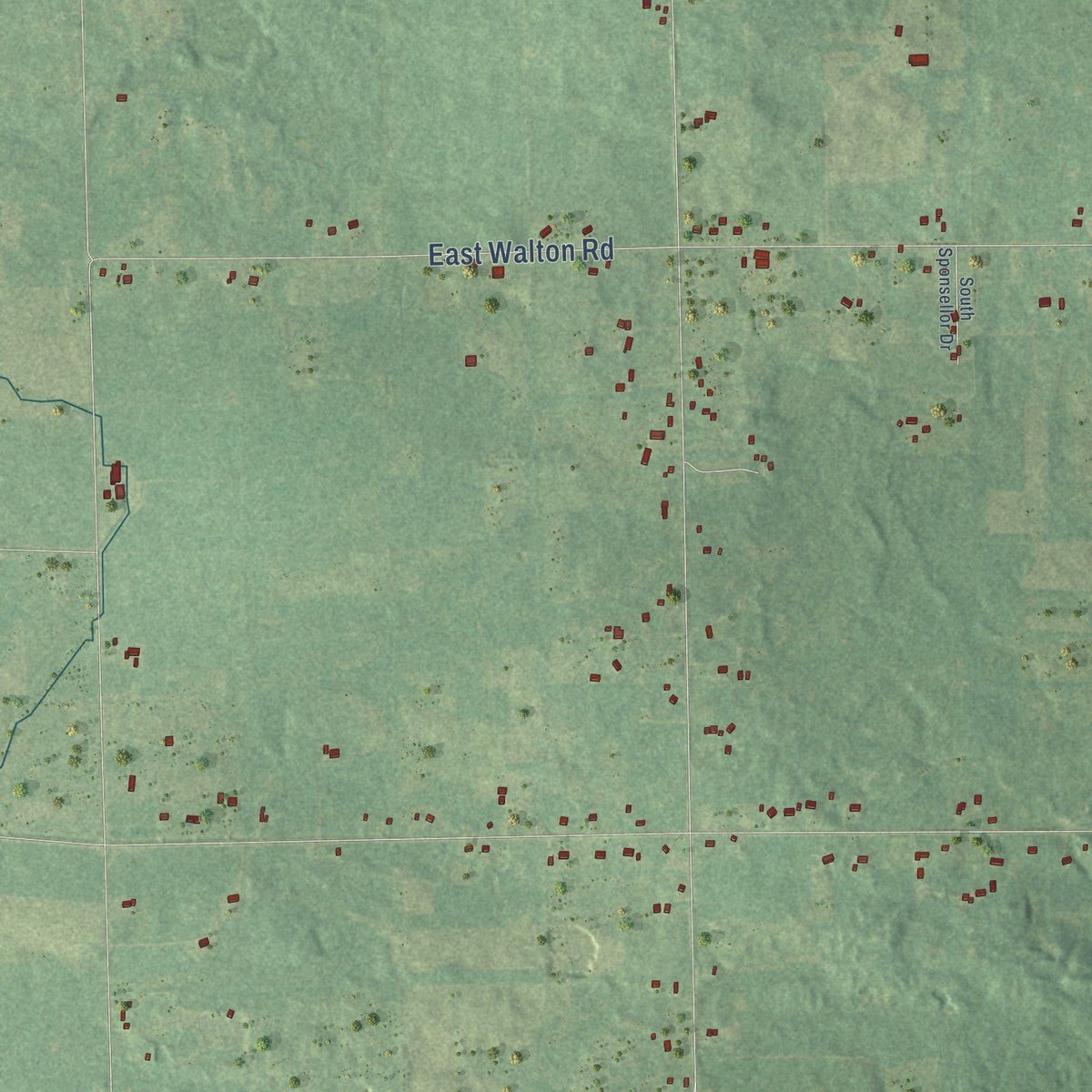 Close-up of the map of Lincoln, Isabella County, Michigan print showing street and building detail