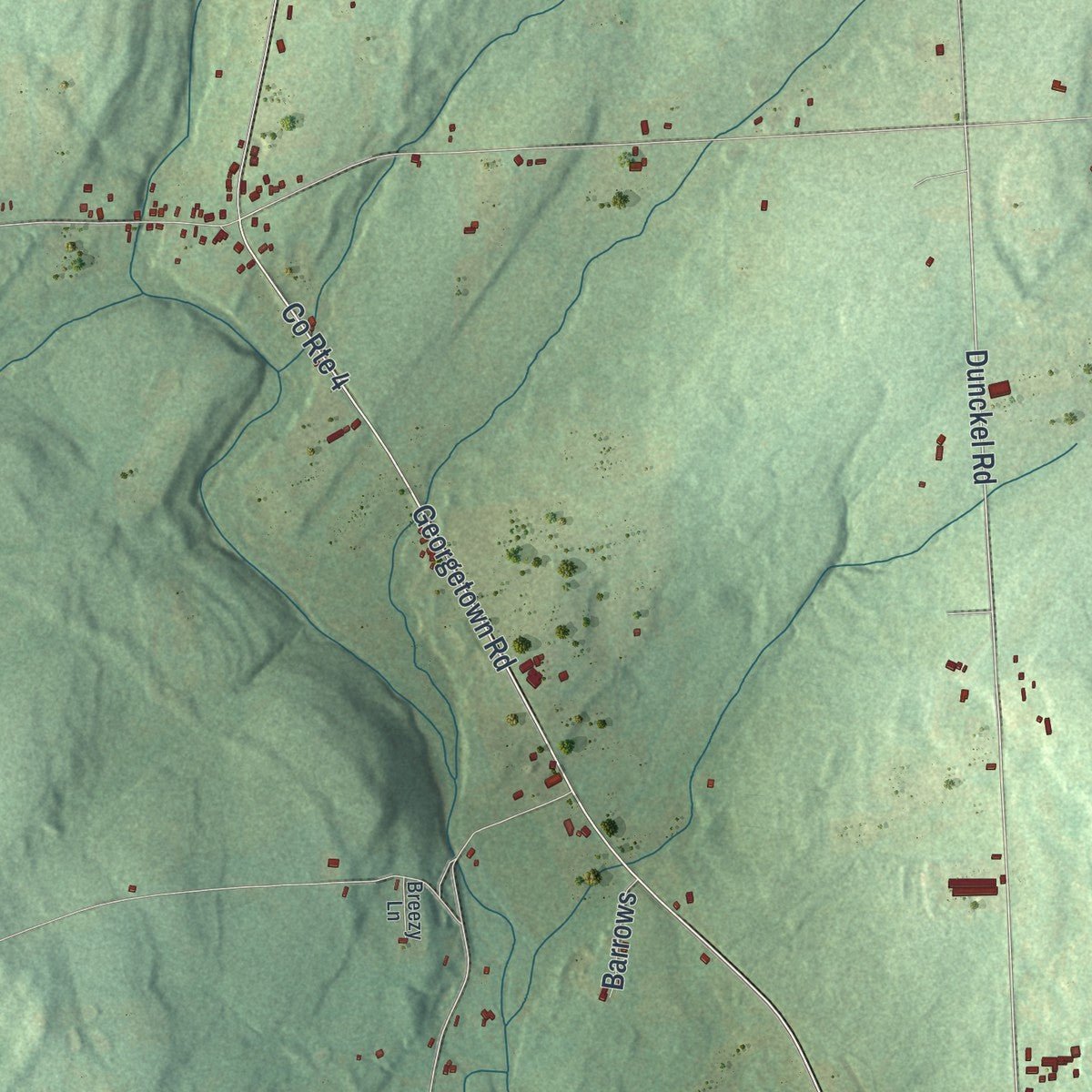 Close-up of the map of Preston, New York print showing street and building detail