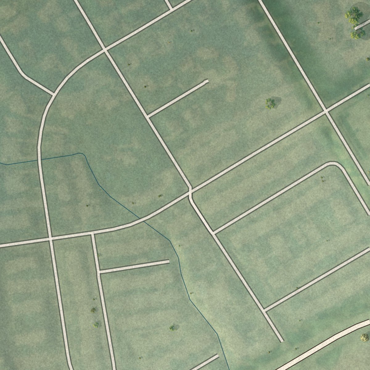 Close-up of the map of Murray Hill, Kentucky print showing street and building detail