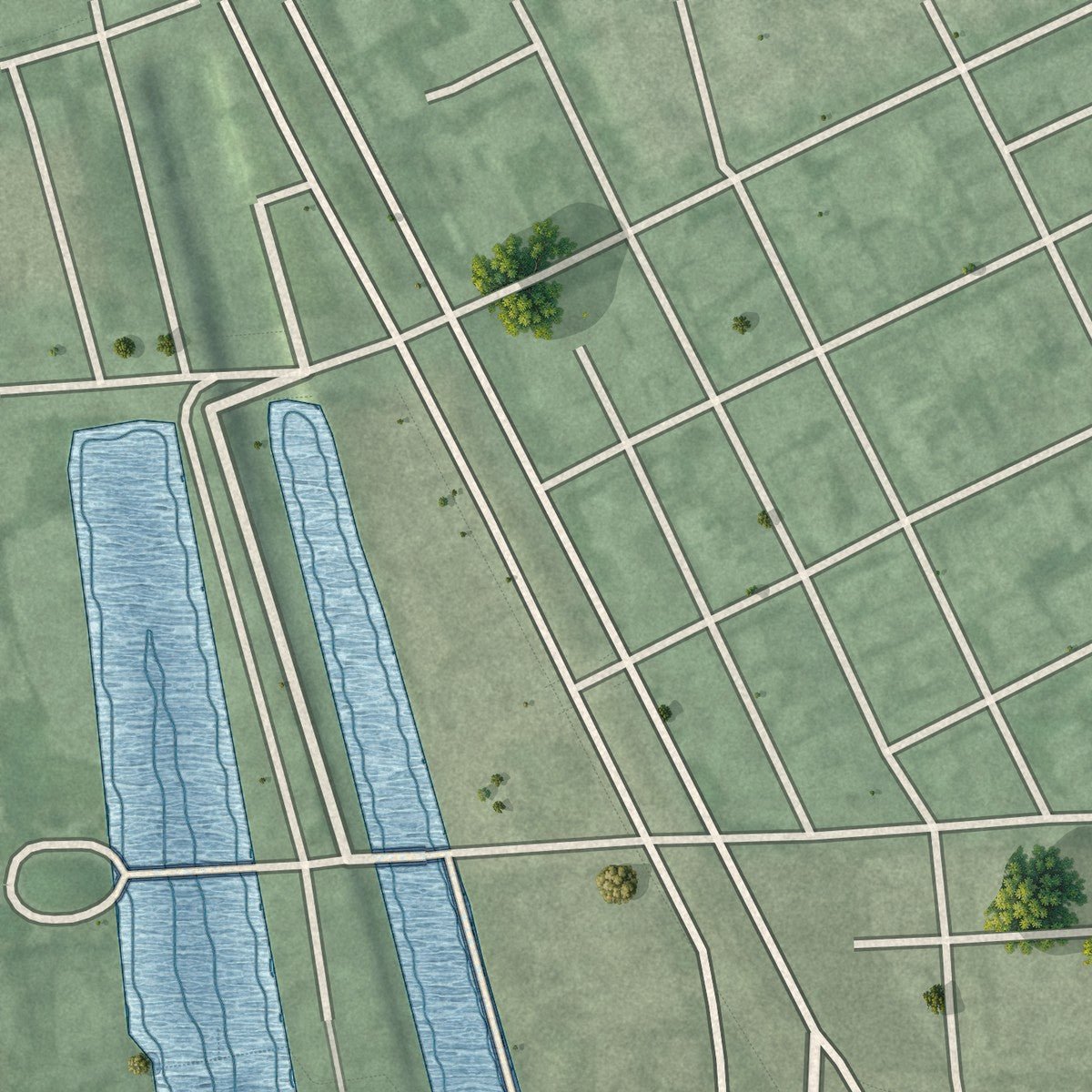 Close-up of the map of Harbor Point, Maryland print showing street and building detail