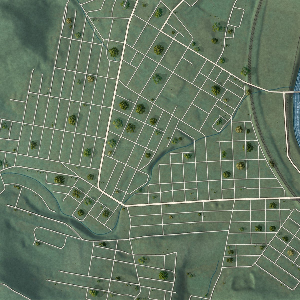 Close-up of the map of West Taylor, Pennsylvania print showing street and building detail
