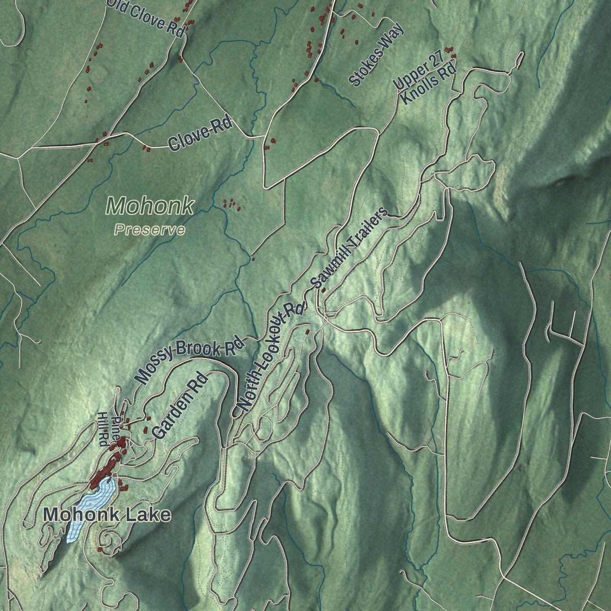 Close-up of the map of Marbletown, New York print showing street and building detail
