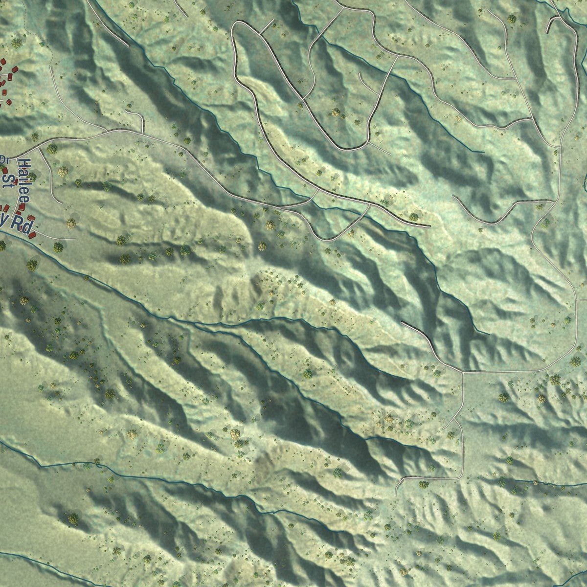 Close-up of the map of Lockwood, Montana print showing street and building detail
