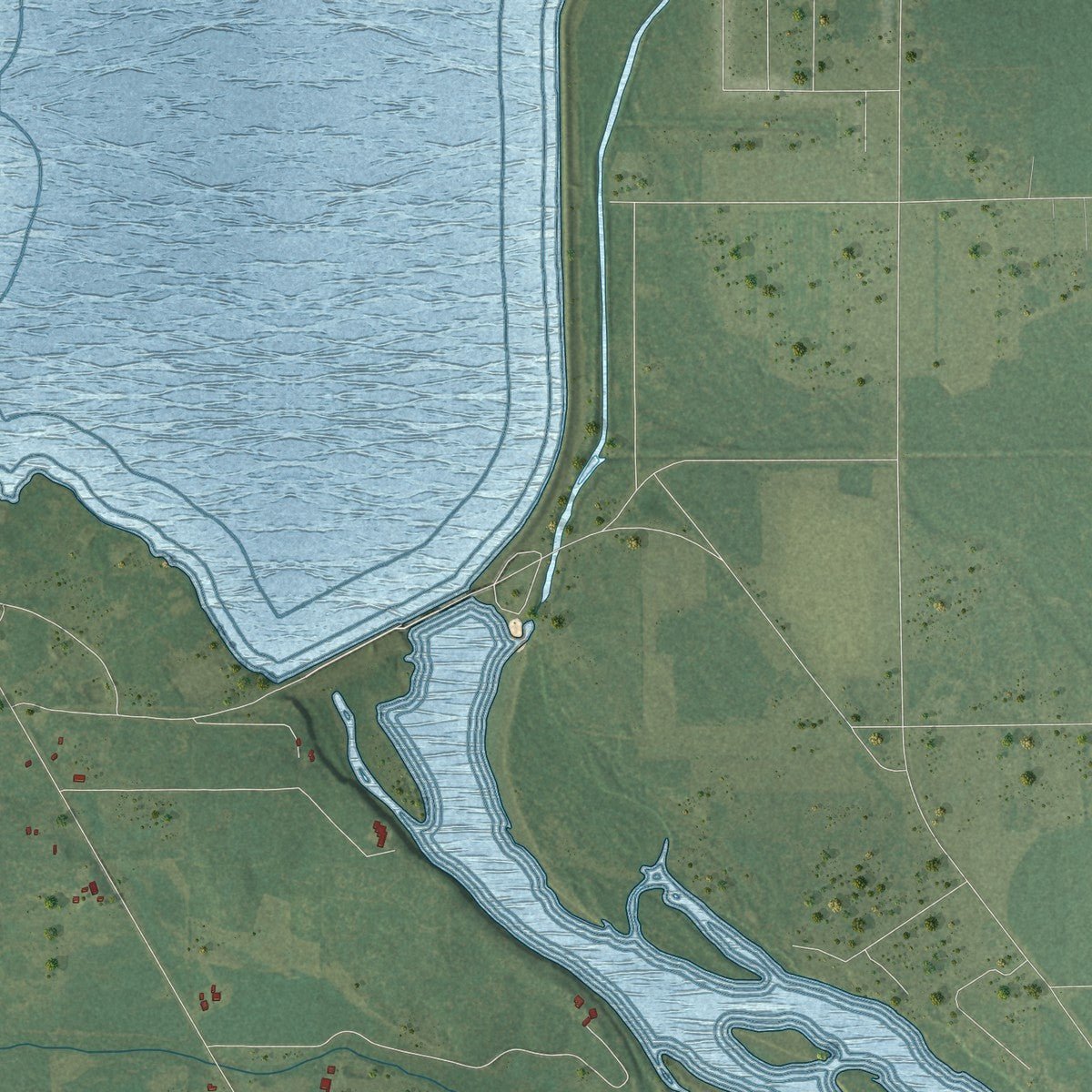 Close-up of the map of Marion, Juneau County, Wisconsin print showing street and building detail